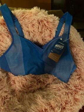 Brooks Blue Patterned Medium-Impact Sports Bra
